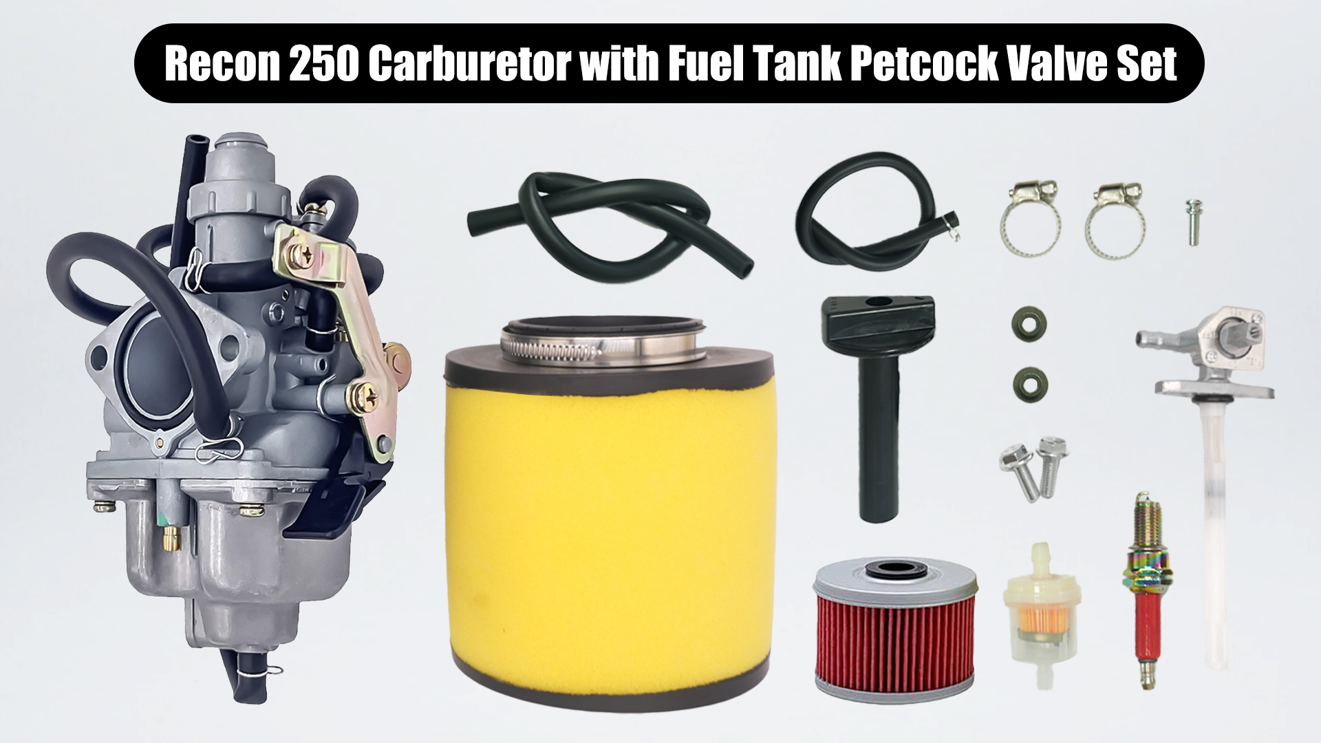 Amazon.com: Recon 250 Carburetor with Fuel Tank Petcock Valve Set